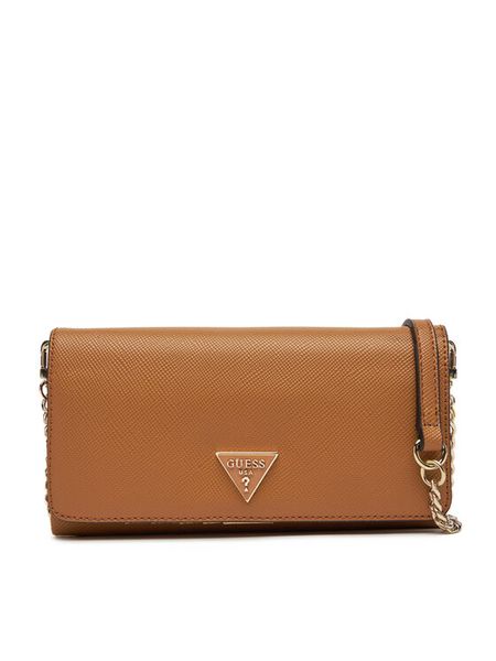 Guess Torebka Noelle II Mini HWZG96 72750 Brązowy. Brązowe torebki wieczorowe damskie Guess, z aplikacjami, ze skóry, bez dodatków. Za 219.99 zł.