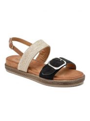 Sixth Sens Sandały w kolorze beżowo-brązowo-czarnym rozmiar: 39. Brązowe sandały damskie Sixth Sens, bez wzorów, z otwartym noskiem, bez obcasa, bez zapięcia. Za 113.99 zł.