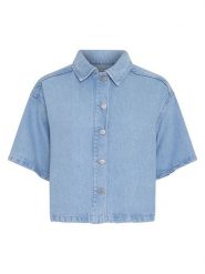 MOSS COPENHAGEN Koszula dżinsowa w kolorze błękitnym rozmiar: L/XL. Niebieskie koszule damskie Moss Copenhagen, l, bez wzorów, z lyocellu, bez kołnierzyka, bez ramiączek. Za 269.95 zł.