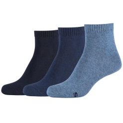 Skarpetki sportowe damskie 3PPK Wm Casual Quarter Socks. Niebieskie skarpetki damskie Skechers, bez wzorów, z bawełny. Za 29.99 zł.