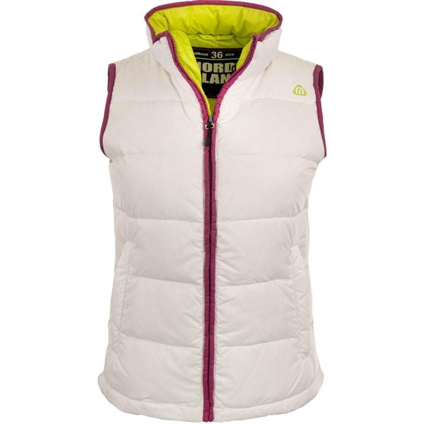 Nordblanc Damska Kamizelka Puchowa Biała 36. Białe kamizelki damskie ŠIJEME SRDCEM, bez wzorów, z puchu, bez kaptura. Za 274.99 zł.