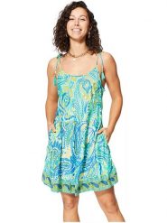 Aller Simplement Sukienka w kolorze niebiesko-zielonym rozmiar: 34-40. Niebieskie sukienki damskie Aller Simplement, bez wzorów, bez ramiączek. Za 56.99 zł.