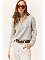 Olalook Sweter w kolorze szarym rozmiar: L/XL. Szare swetry klasyczne damskie Olalook, l, bez kołnierzyka. Za 41.59 zł.