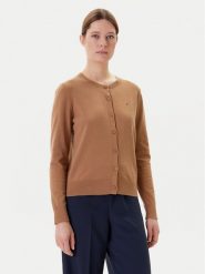 Tommy Hilfiger Kardigan WW0WW42370 Brązowy Regular Fit. Brązowe kardigany damskie Tommy Hilfiger, xl, bez wzorów, z bawełny. Za 419.99 zł.