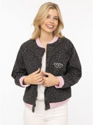 Zwillingsherz Kurtka "Leo Sparkle" w kolorze antracytowym rozmiar: S. Czarne kurtki damskie Zwillingsherz, s, z aplikacjami, z bawełny, bez kaptura. Za 284.95 zł.