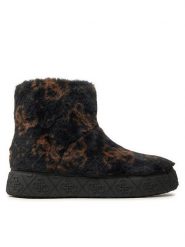 Guess Botki United FLFUTD FUR10 Czarny. Czarne botki damskie Guess, z materiału, bez obcasa, na płaskiej podeszwie, bez zapięcia. Za 419.99 zł.