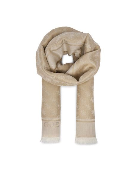 Guess Szal AW5465 VIS03 Beżowy. Brązowe szaliki damskie Guess, z aplikacjami, z wiskozy. Za 239.99 zł.