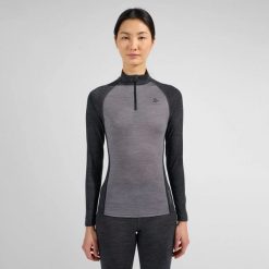 Bluza termiczna damska Odlo Natural Performance PW 150 BL Top Turtle Neck LS. Szare bluzy damskie ODLO, s, bez wzorów, z materiału, bez kaptura. Za 354.10 zł.