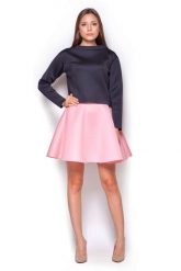 Różowa Rozkloszowana Mini Spódnica Wykończona na Ostro. Czerwone spódnice damskie Figl, l, bez wzorów, z materiału, mini. Za 179.00 zł.