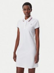 Tommy Hilfiger Sukienka codzienna WW0WW45532 Biały Regular Fit. Białe sukienki damskie Tommy Hilfiger, bez wzorów, z bawełny, bez ramiączek. Za 369.99 zł.