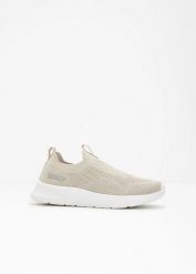Buty wsuwane marki Kangaroos, stretch fit. Brązowe obuwie sportowe casual damskie bonprix, bez zapięcia. Za 144.99 zł.