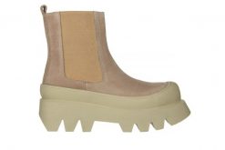 Botki Bayla-200 124 4173 A-102 200009, Beżowy, Skóra naturalna - 37. Brązowe botki damskie Bayla, ze skóry, klasyczne, za kostkę, bez obcasa, na platformie, bez zapięcia. W wyprzedaży za 269.10 zł.