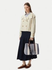 Tommy Hilfiger Torebka Th City Satchel Jacquard AW0AW18733 Niebieski. Niebieskie torebki klasyczne damskie Tommy Hilfiger, z materiału, bez dodatków. Za 849.99 zł.
