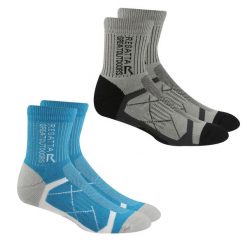 Damskie Skarpety Outdoorowe Ladies 2pak. Niebieskie skarpetki damskie Regatta, bez wzorów, z bawełny. Za 119.99 zł.