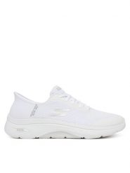 Skechers Sneakersy Go Walk Arch Fit 2.0 125319/WHT Biały. Białe obuwie sportowe damskie Skechers, z materiału, bez zapięcia. Za 369.99 zł.