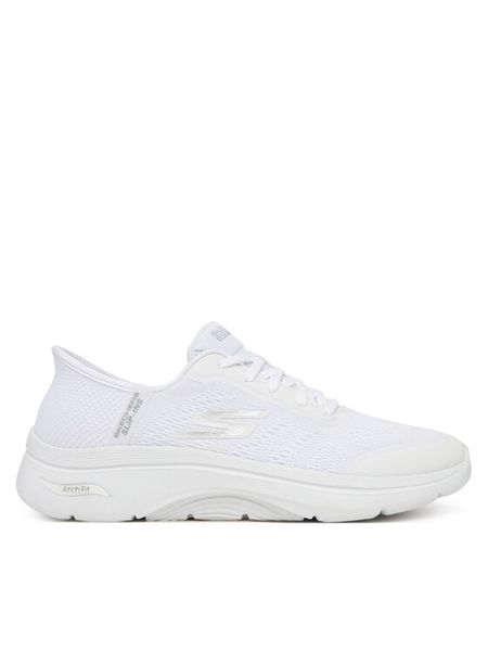 Skechers Sneakersy Go Walk Arch Fit 2.0 125319/WHT Biały. Białe obuwie sportowe damskie Skechers, z materiału, bez zapięcia. Za 269.99 zł.