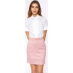 Biała Koszula z Plisami. Białe koszule damskie Nife, l, bez wzorów, z bawełny, bez kołnierzyka, bez ramiączek. Za 169.90 zł.