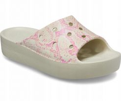 Klapki Dla Dorosłych Crocs Classic Platform Snake Print Slide. Brązowe klapki damskie Crocs, bez wzorów, z materiału, bez obcasa, bez zapięcia. Za 119.99 zł.