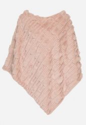 Różowe Ponczo Ozdobione Tłoczeniem Dairis. Czerwone swetry klasyczne damskie Born2be, uniwersalny, z jeansu, bez kołnierzyka. Za 159.99 zł.