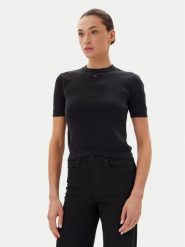 Tommy Jeans Sweter Essential DW0DW19336 Czarny Regular Fit. Czarne swetry klasyczne damskie Tommy Jeans, xl, z bawełny, bez kołnierzyka. Za 279.99 zł.