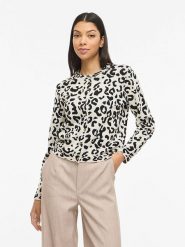 Vila Kardigan "Vimayas" w kolorze kremowo-czarnym rozmiar: L. Brązowe kardigany damskie Vila, l, bez wzorów, z materiału. Za 100.99 zł.