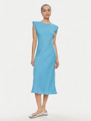 Marella Sukienka letnia Hidalgo 2413221192 Niebieski Regular Fit. Niebieskie sukienki damskie Marella, bez wzorów, ze lnu, bez ramiączek. Za 569.99 zł.