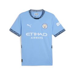 Puma Koszulka Mcfc Home Jersey Replica 77507501. Niebieskie bluzki damskie Puma, l, bez wzorów, z jersey, sportowe, bez kołnierzyka, bez ramiączek. W wyprzedaży za 297.00 zł.