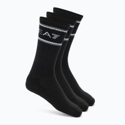 Skarpety EA7 Emporio Armani Train Socks Sponge 3. Czarne skarpetki damskie EA7 Emporio Armani, bez wzorów, z bawełny. Za 149.99 zł.