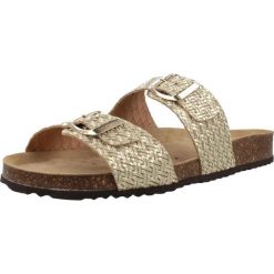 Sandały GEOX D BRIONIA Beżowy. Brązowe sandały damskie Geox, bez wzorów, ze skóry, bez obcasa, bez zapięcia. Za 317.99 zł.