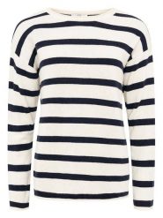 Zwillingsherz Sweter "Stripes" w kolorze kremowo-granatowym rozmiar: L. Brązowe swetry klasyczne damskie Zwillingsherz, l, z kaszmiru, bez kołnierzyka. Za 197.95 zł.