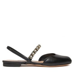 Sandały AGL. Czarne sandały damskie AGL, bez wzorów, bez obcasa, na płaskiej podeszwie, bez zapięcia. Za 769.99 zł.