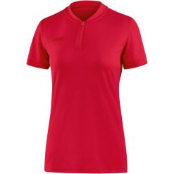 Damska koszulka polo Jako Prestige. Czerwone bluzki damskie JAKO, bez wzorów, sportowe, bez kołnierzyka, bez ramiączek. Za 174.50 zł.