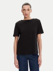 Tommy Hilfiger Bluzka WW0WW42907 Czarny Regular Fit. Czarne bluzki damskie Tommy Hilfiger, m, bez wzorów, z bawełny, bez kołnierzyka, bez ramiączek. Za 149.99 zł.