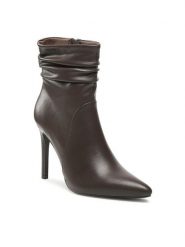 DeeZee Botki WYL2979-27 Brązowy. Brązowe botki damskie DeeZee, ze skóry, bez obcasa, na szpilce, bez zapięcia. Za 139.99 zł.