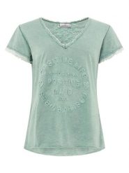Zwillingsherz Koszulka w kolorze zielonym rozmiar: L/XL. Zielone bluzki damskie Zwillingsherz, l, bez wzorów, z bawełny, bez kołnierzyka, bez ramiączek. Za 112.45 zł.