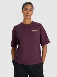4F T-shirt oversize z nadrukiem damski - fioletowy XL. Fioletowe koszulki sportowe damskie 4F, uniwersalny, bez wzorów, z bawełny, bez ramiączek. W wyprzedaży za 39.99 zł.