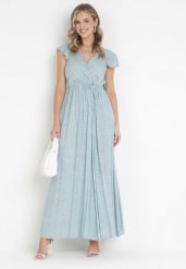 Miętowa Sukienka Jophiel. Zielone sukienki damskie Born2be, bez wzorów, z materiału, bez ramiączek. Za 139.99 zł.