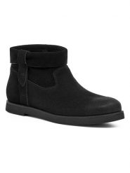 UGG Skórzane botki w kolorze czarnym rozmiar: 40. Czarne botki damskie Ugg, bez obcasa, bez zapięcia. Za 349.92 zł.