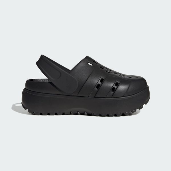Klapki Adilette Platform. Czarne klapki damskie Adidas, bez wzorów, bez obcasa, bez zapięcia. W wyprzedaży za 159.20 zł.