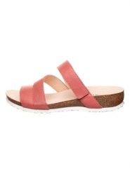 Think! Skórzane klapki w kolorze jasnoczerwonym rozmiar: 39. Czerwone klapki damskie Think!, bez wzorów, z otwartym noskiem, bez obcasa, bez zapięcia. Za 173.99 zł.