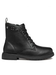 Geox Kozaki Jr Eclair J169QI 0003W C9999 S Czarny. Czarne kozaki dziewczęce Geox, bez wzorów, ze skóry, bez obcasa, bez zapięcia. Za 299.99 zł.