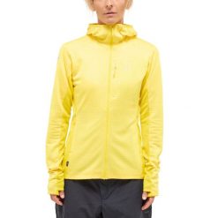 Damska Bluza Górska Mid Layer Lekka z Kapturem L.I.M Mid Fast II. Żółte bluzy damskie Haglöfs, l, bez wzorów, z kapturem. Za 299.00 zł.