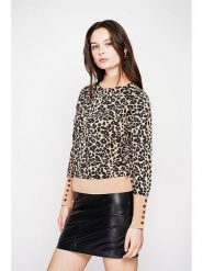 C& Jo Sweter w kolorze beżowo-czarnym rozmiar: 36. Brązowe swetry klasyczne damskie C& Jo, ze splotem, bez kołnierzyka. Za 152.45 zł.