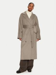 DAY BIRGER ÉT MIKKELSEN Płaszcz wełniany Howard DAY65243401 Beżowy Loose Fit. Brązowe płaszcze damskie DAY Birger et Mikkelsen, na zimę, bez wzorów, z syntetyku, bez kaptura. Za 2,069.00 zł.