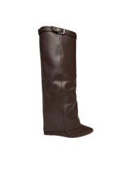 Steve Madden Kozaki Corenne SM11003418 Brązowy. Brązowe kozaki damskie Steve Madden, ze skóry, bez obcasa, na koturnie, bez zapięcia. Za 1,099.00 zł.