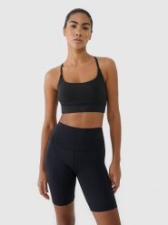 4F Biustonosz treningowy z niskim wsparciem - czarny XL. Czarne biustonosze sportowe damskie 4F, bez wzorów, z dzianiny. Za 119.99 zł.