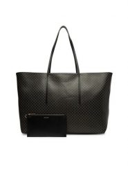 Calvin Klein Torebka Emblem Aop Large Tote W/ Pouch LV04F3364G Czarny. Czarne shopper bag Calvin Klein, ze skóry, bez dodatków. Za 699.99 zł.