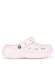 Crocs Klapki BAYA PLATFORM CLOG 208186-6PI Różowy. Czerwone klapki damskie Crocs, bez wzorów, z materiału, bez obcasa, bez zapięcia. Za 249.99 zł.