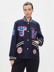 Tommy Hilfiger Kurtka bomber Collegiate Wool Blend Varsity WW0WW40479 Granatowy Regular Fit. Niebieskie kurtki damskie Tommy Hilfiger, l, bez wzorów, z wełny, bez kaptura. Za 2,189.00 zł.