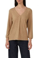 S.Oliver Bluzka w kolorze jasnobrązowym rozmiar: 38. Brązowe bluzki damskie S.Oliver, s, bez wzorów, bez kołnierzyka, bez ramiączek. Za 73.99 zł.